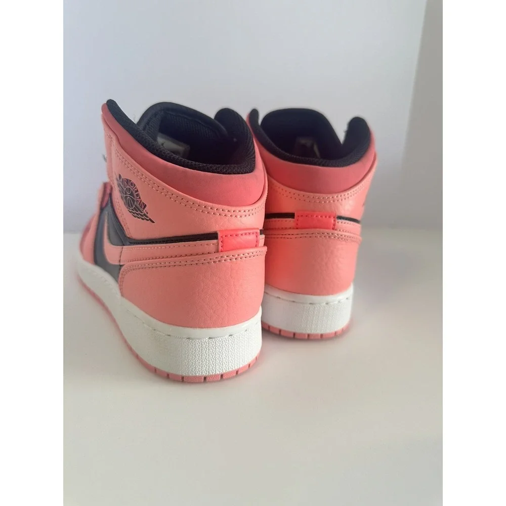 Jordan 1 Mid Pinksicle Black White Pink Sneakers 554725-662 Mens 6Y Womens 7.5